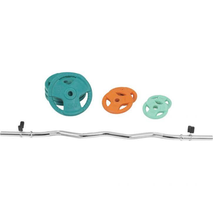 Set d’haltères curl SZ en caoutchouc grip 35 kg - Gorilla Sports France