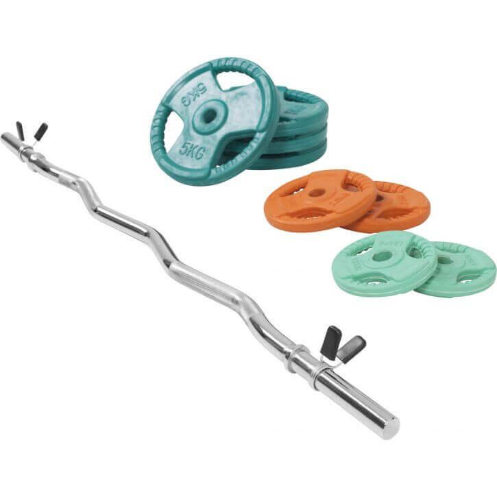 Set d’haltères curl SZ en caoutchouc grip 35 kg - Gorilla Sports France