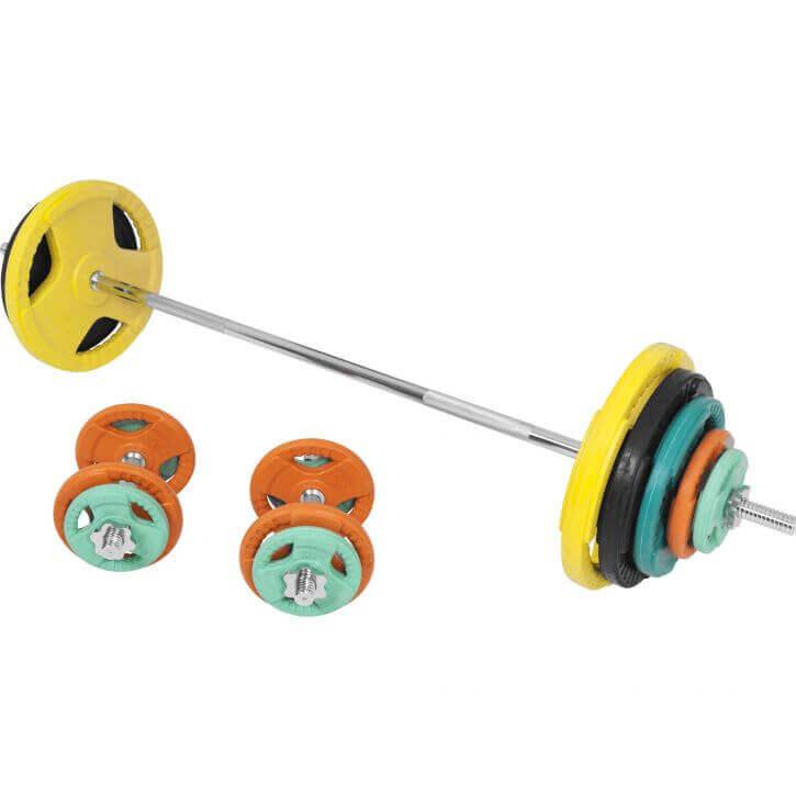 Set d’haltères en caoutchouc avec grip 100 kg - Gorilla Sports France