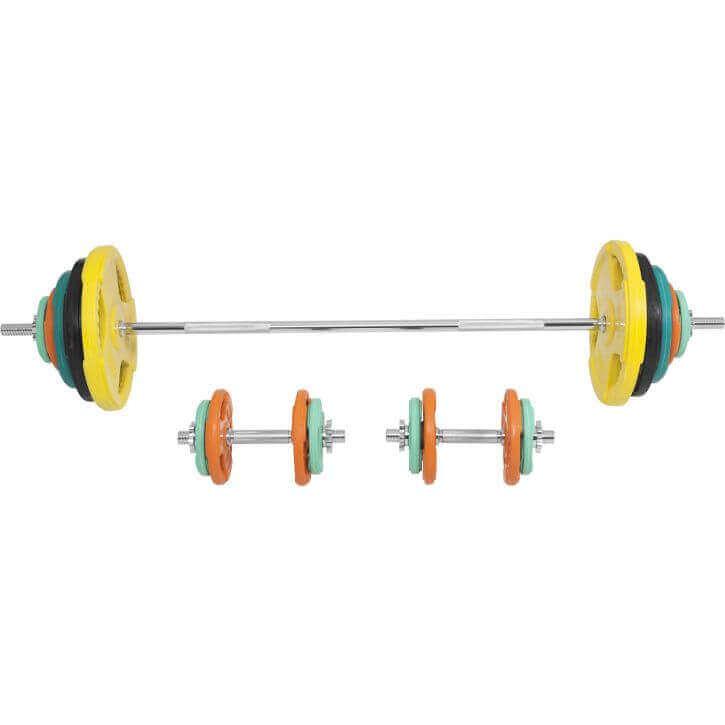 Set d’haltères en caoutchouc avec grip 100 kg - Gorilla Sports France