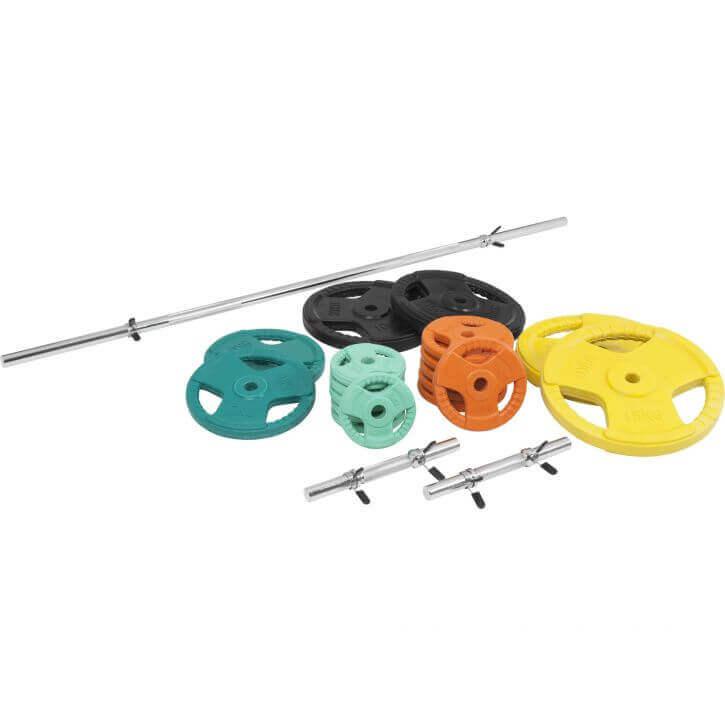 Set d’haltères en caoutchouc avec grip 100 kg - Gorilla Sports France