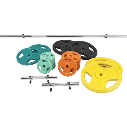 Set d’haltères en caoutchouc avec grip 100 kg - Gorilla Sports France