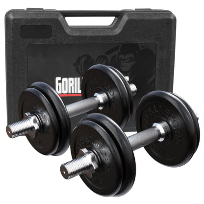 Set d’haltères courts 20 kg avec mallette