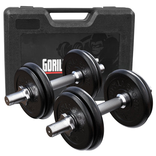 Set d’haltères courts 20 kg avec mallette