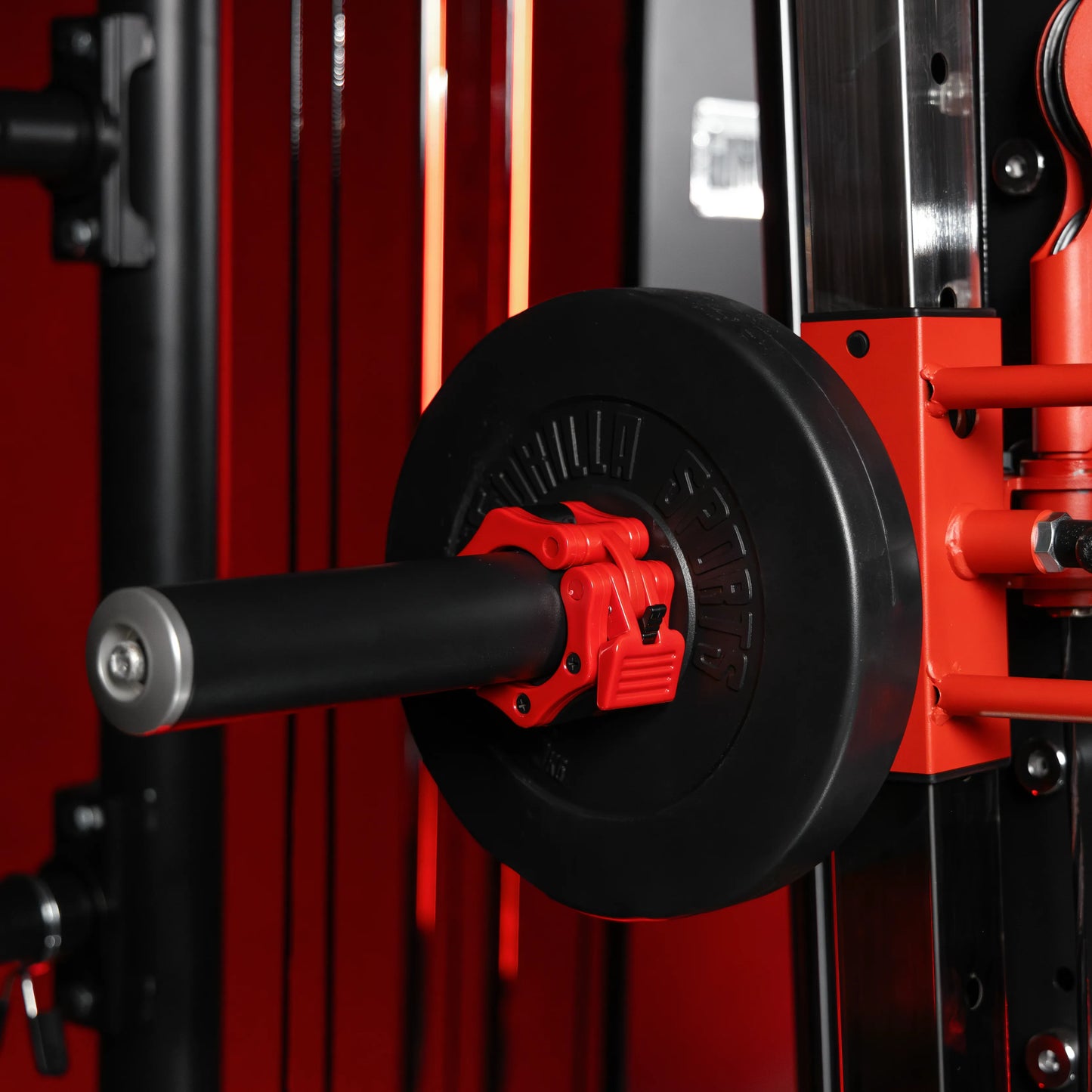 Smith machine multifonction avec câbles et poulies