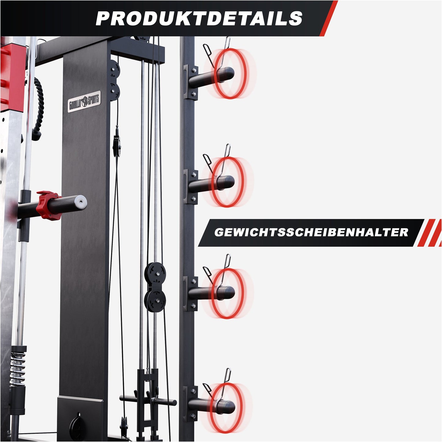 Smith machine multifonction avec câbles et poulies