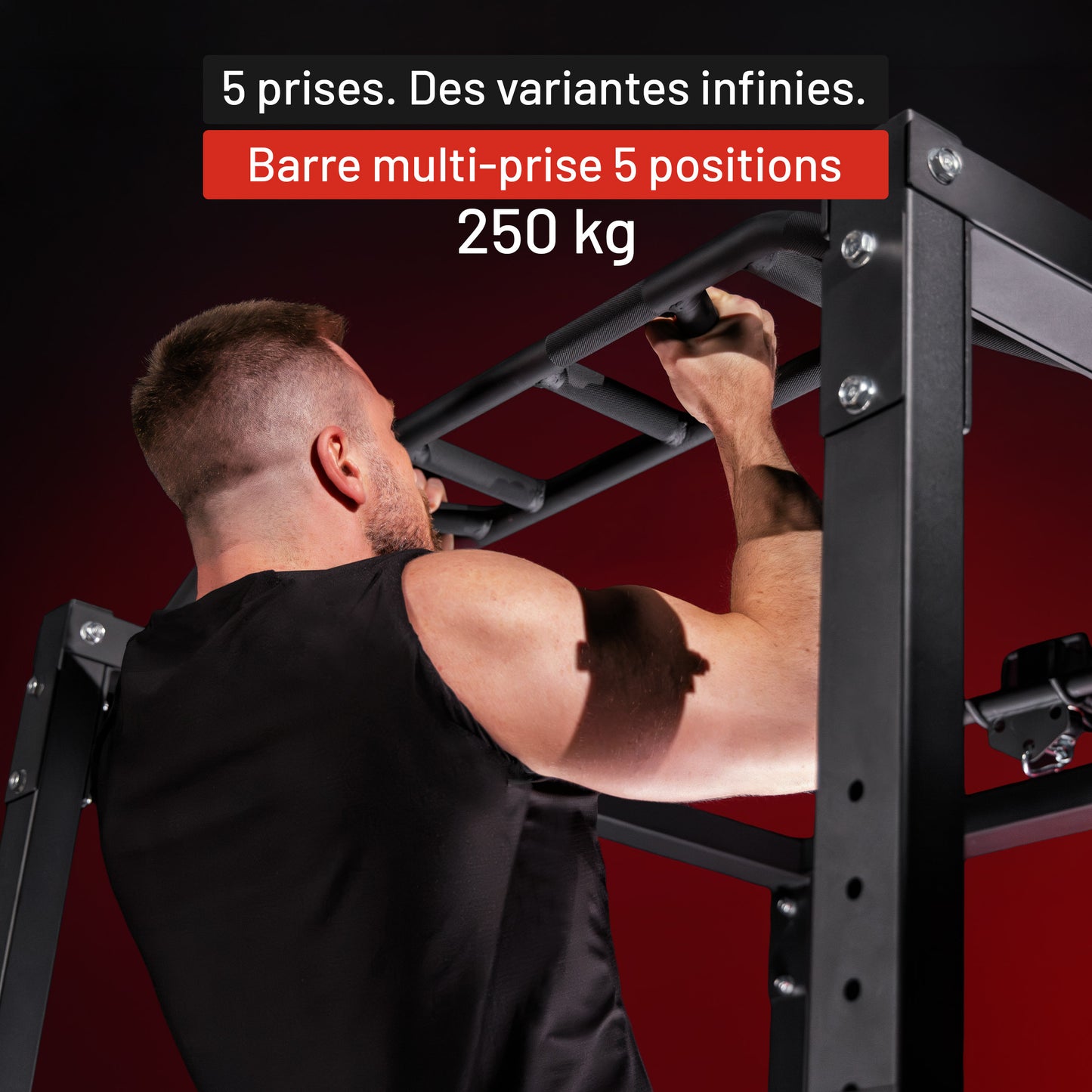 Cage de musculation Power Rack avec poulie intégrée