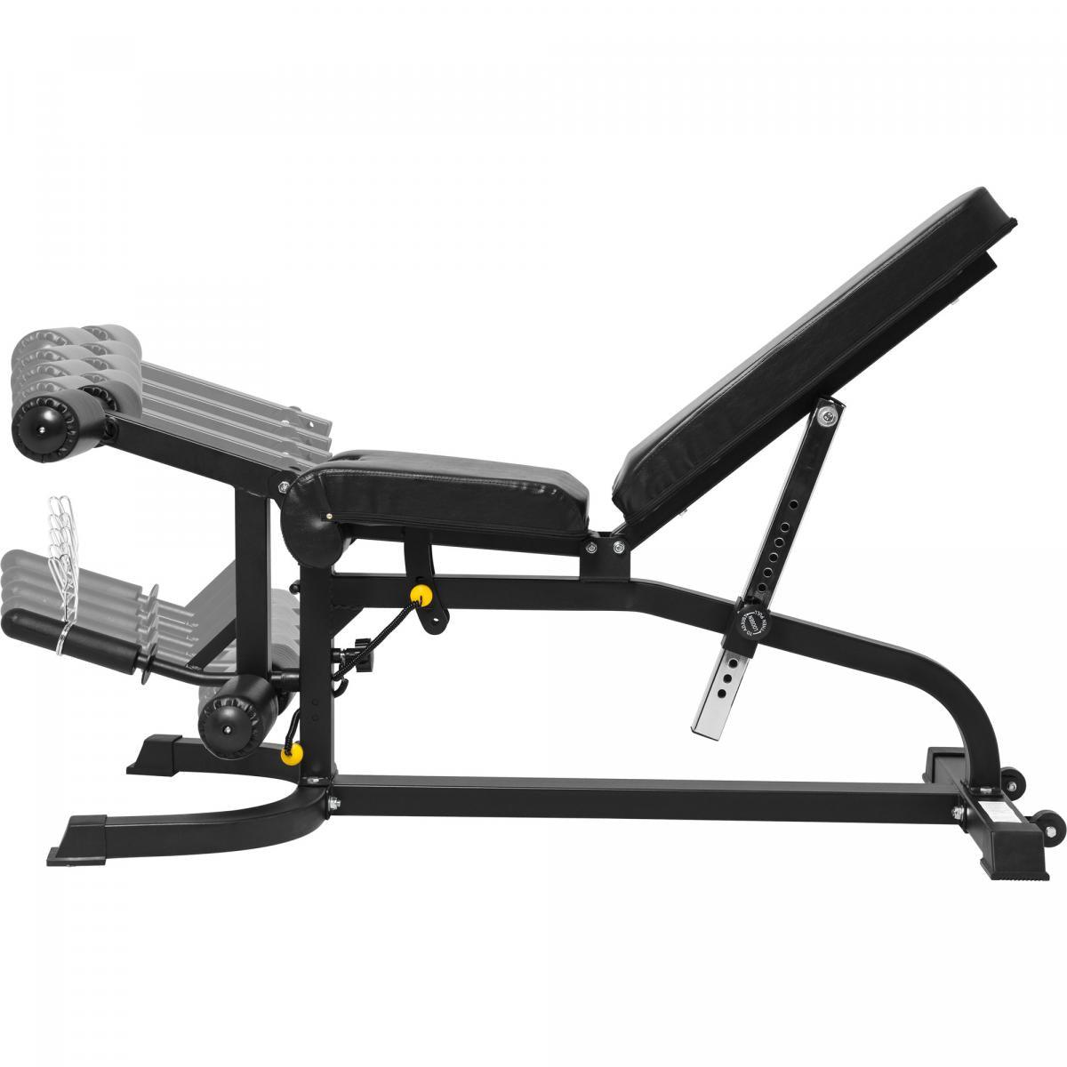 Banc inclinable réglable avec extension de jambe et pupitre à biceps - Gorilla Sports France