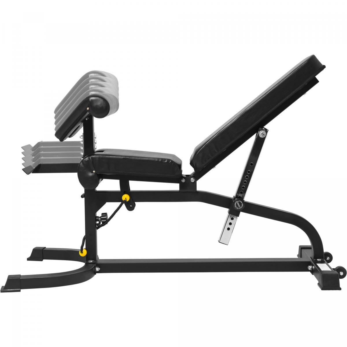 Banc inclinable réglable avec extension de jambe et pupitre à biceps - Gorilla Sports France