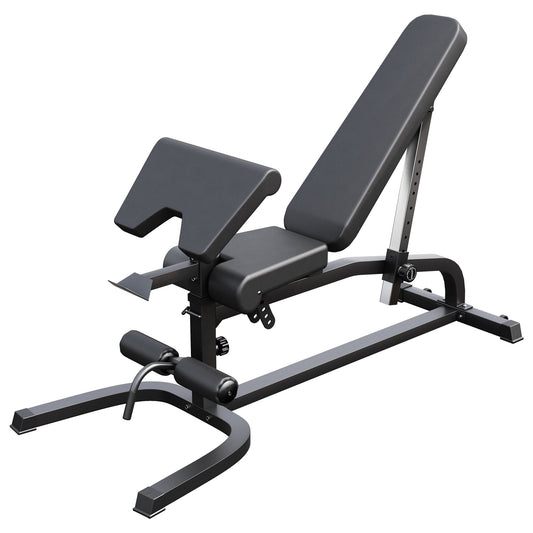 Banc inclinable réglable avec extension de jambes et pupitre à biceps