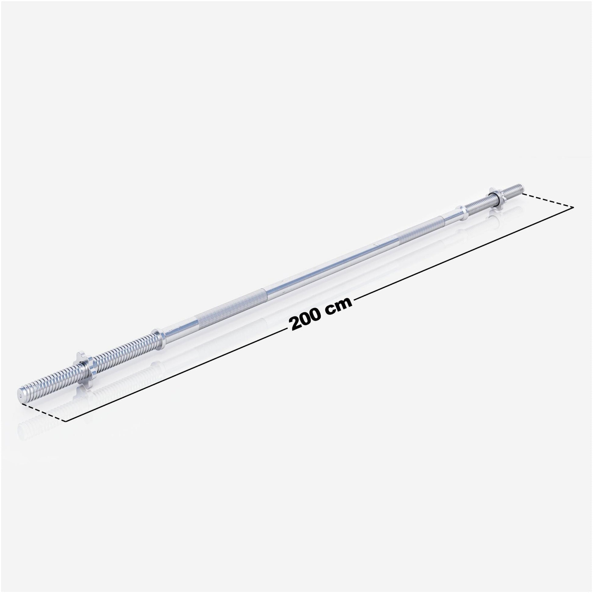 Barre longue de musculation de 200 cm avec stop disques en étoile - Gorilla Sports France