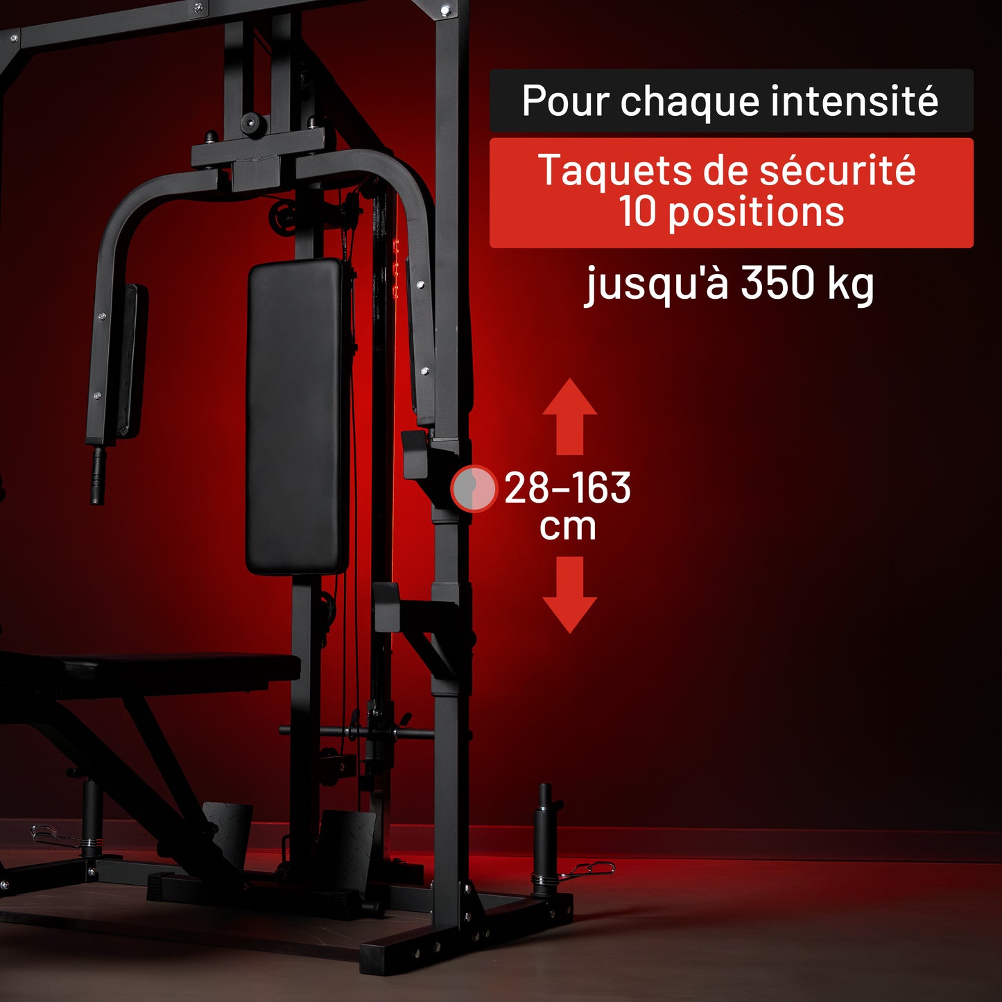 Home Gym avec banc de musculation réglable