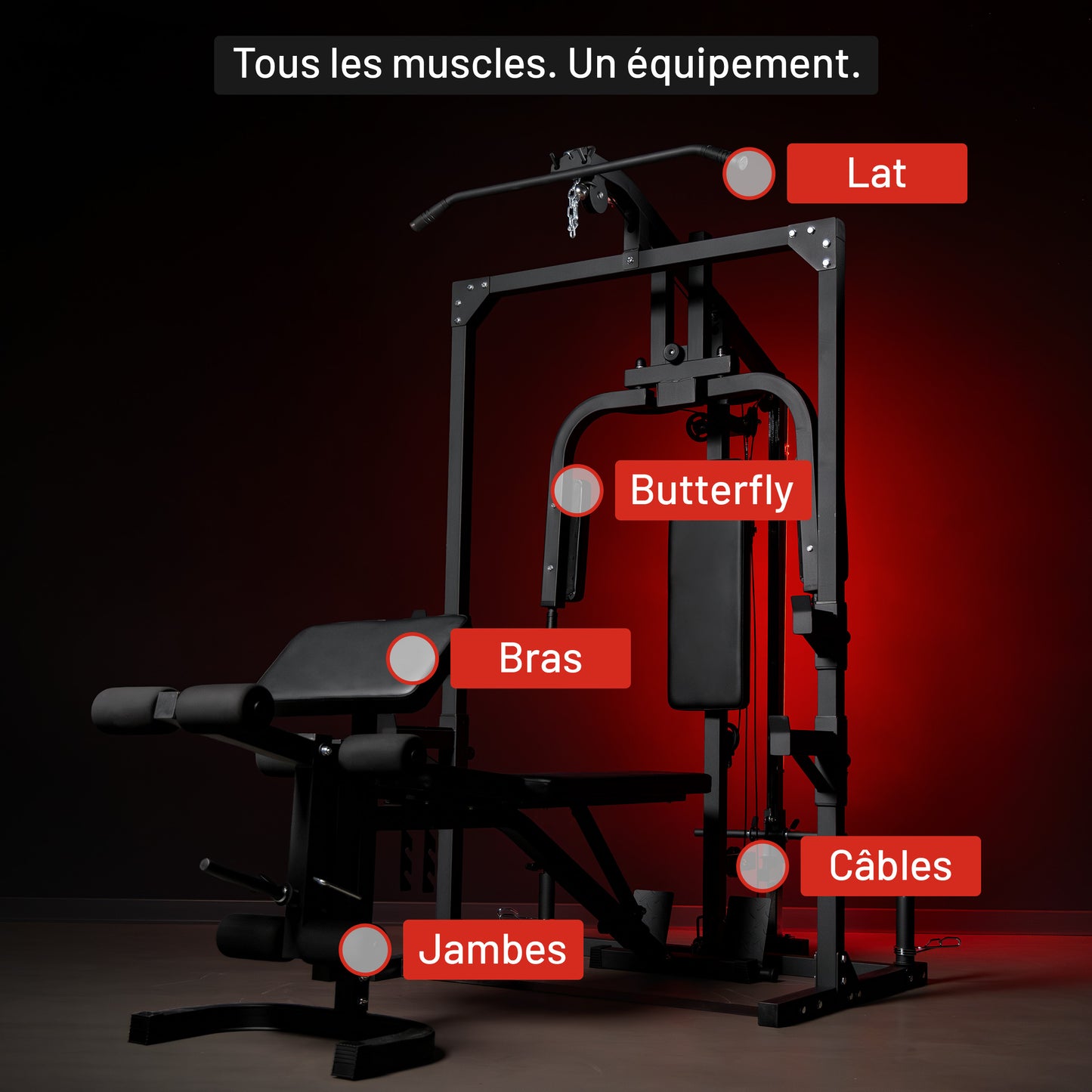 Home Gym avec banc de musculation réglable