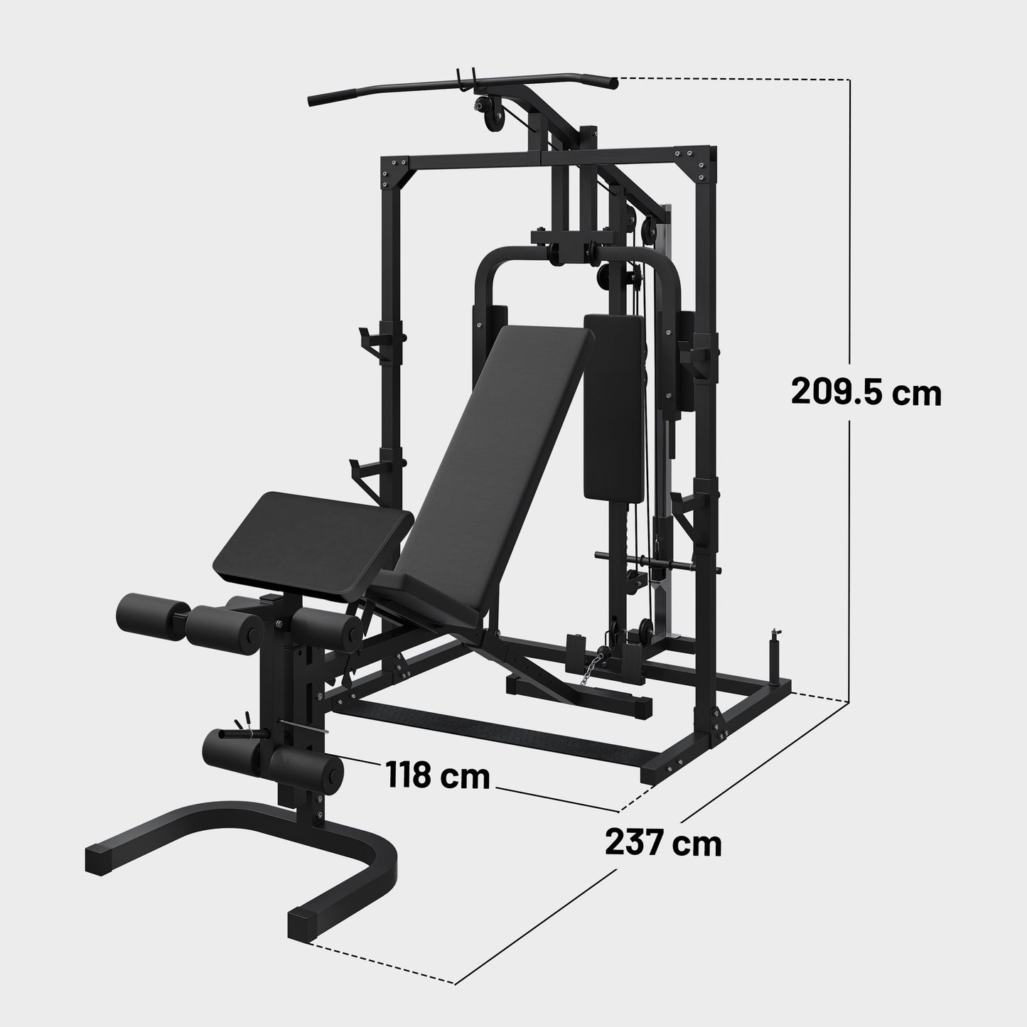 Home Gym avec banc de musculation réglable