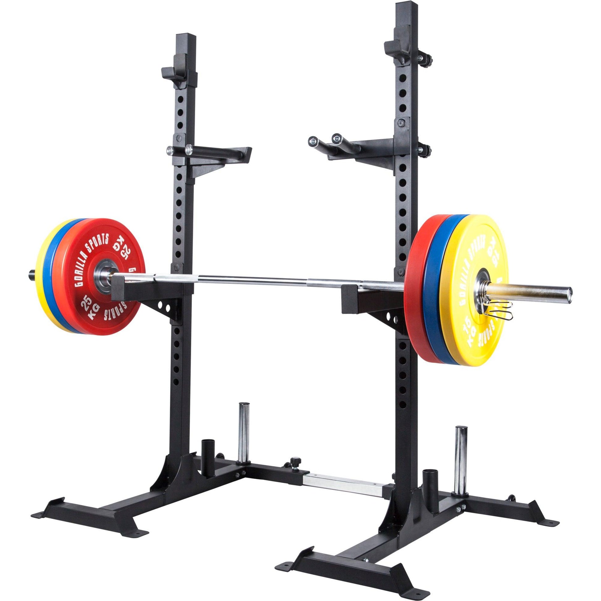 Rack à squat avec support pour poids disques - Gorilla Sports France