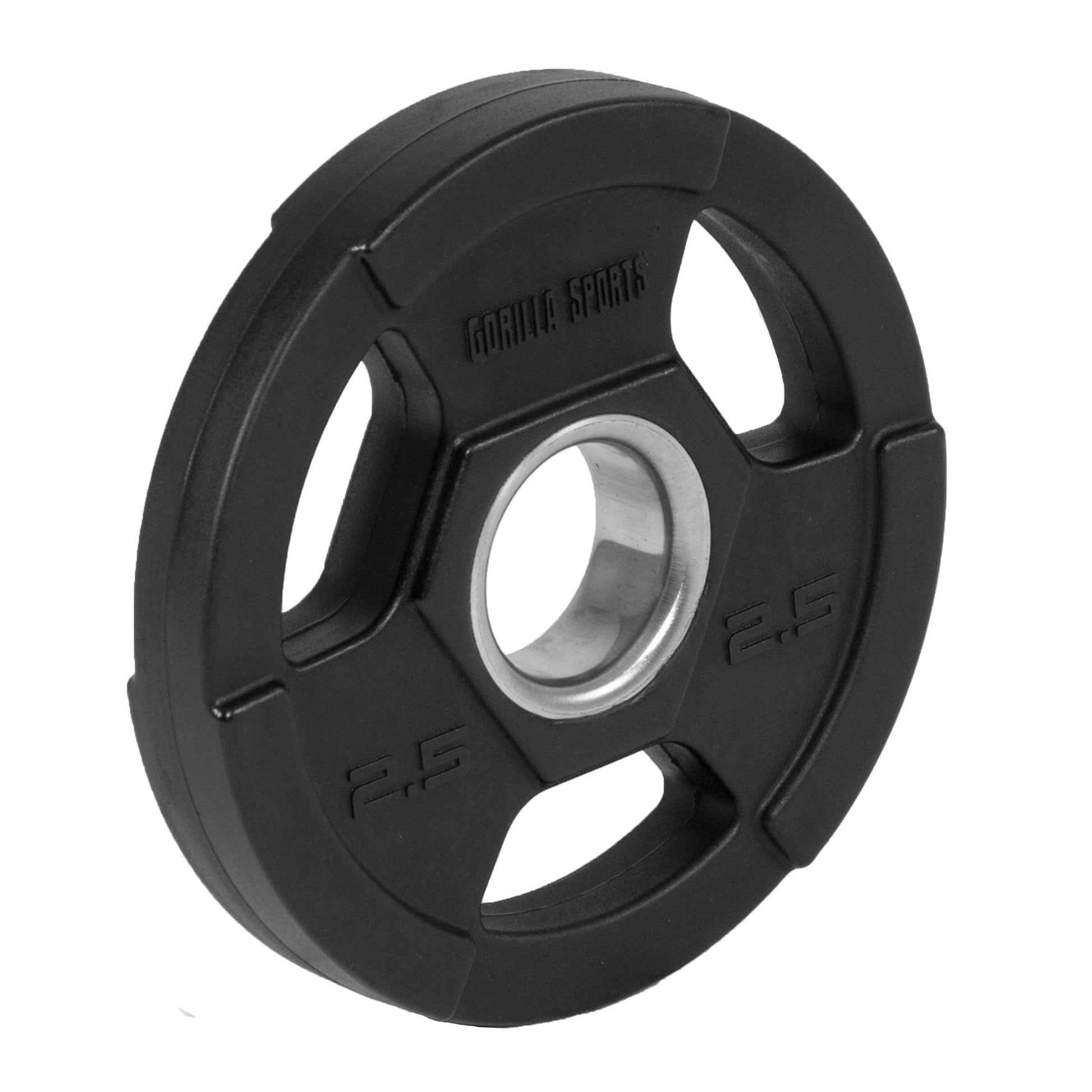 Set d'haltères longs olympiques en plastique avec poignées Gripper 130 kg - Gorilla Sports France