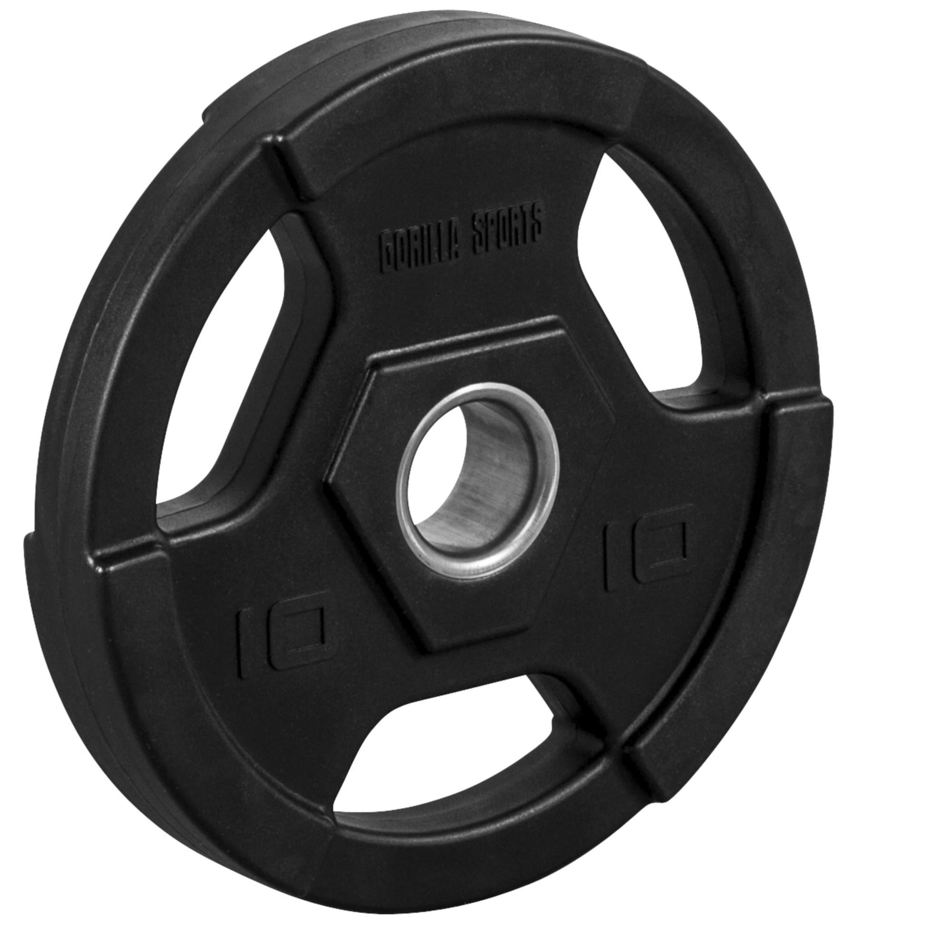 Set d'haltères longs olympiques en plastique avec poignées Gripper 130 kg - Gorilla Sports France