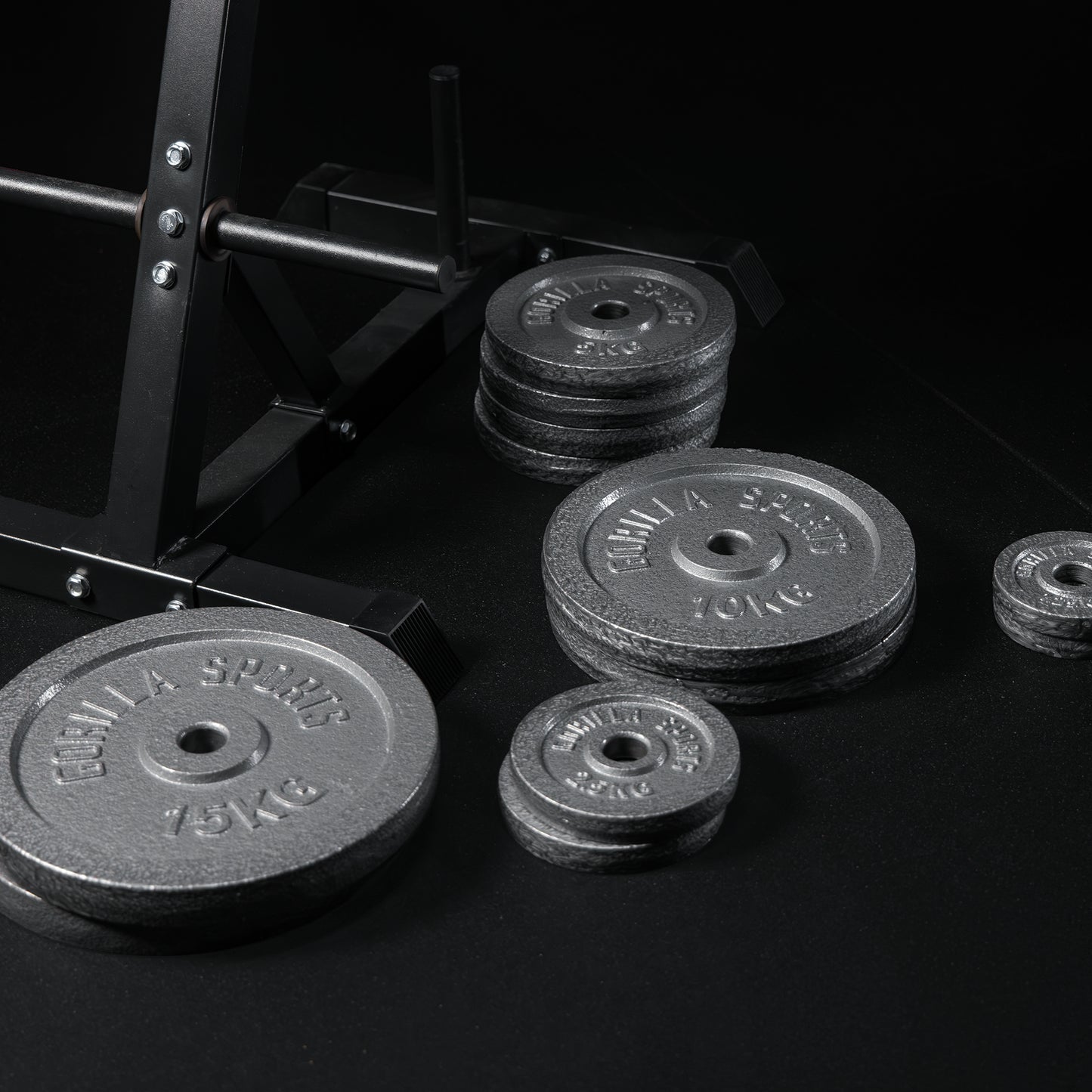 Support pour poids avec set de disques 77,5 kg