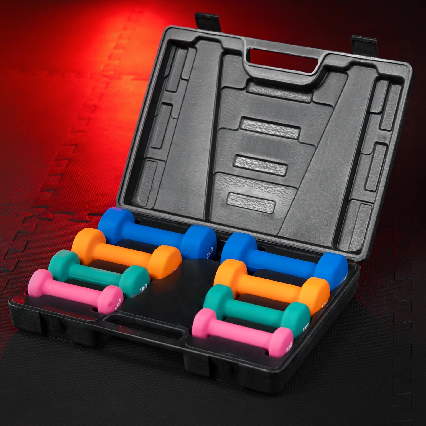 Set d'haltères fitness 10 kg avec coffret de rangement