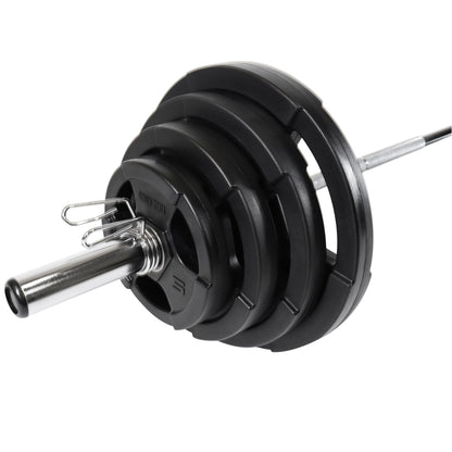 Set d'haltères longs olympiques en plastique avec poignées Gripper 130 kg - Gorilla Sports France