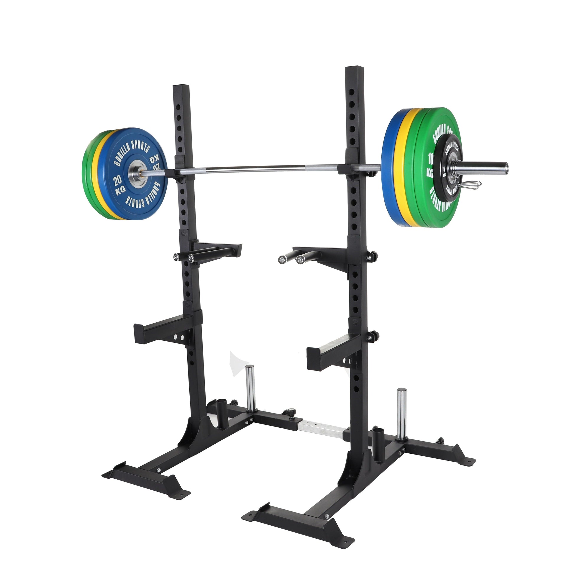 Rack à squats avec set d'haltères olympiques 140 kg - Gorilla Sports France