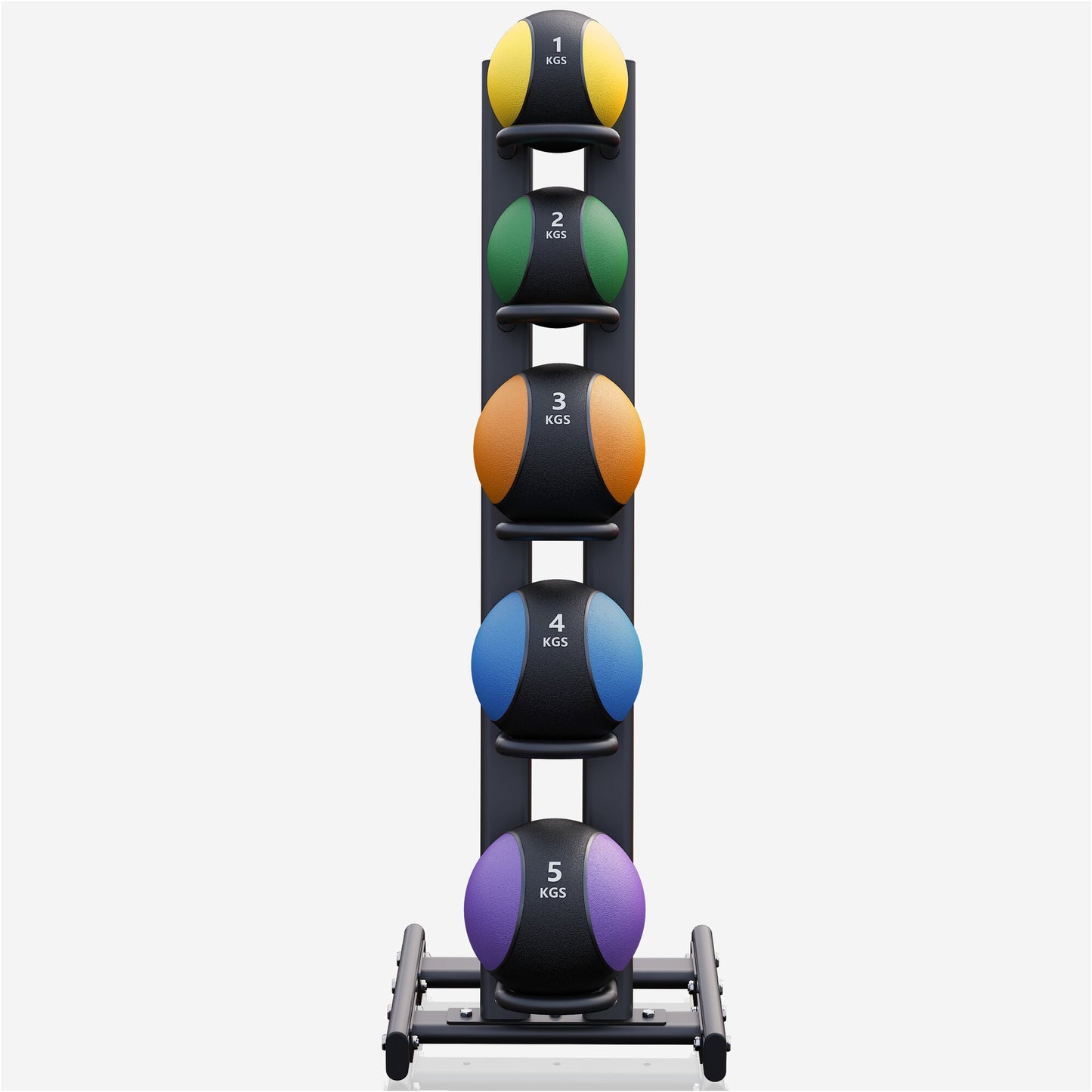 Lot de 5 médecines ball avec rack de rangement