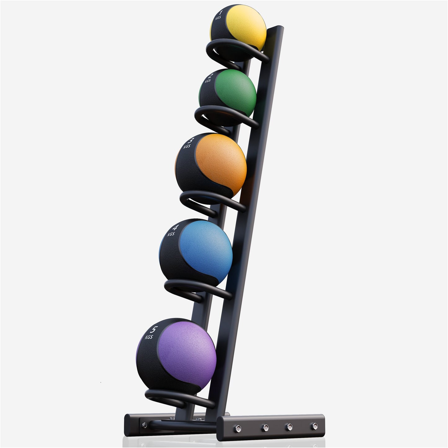 Lot de 5 médecines ball avec rack de rangement