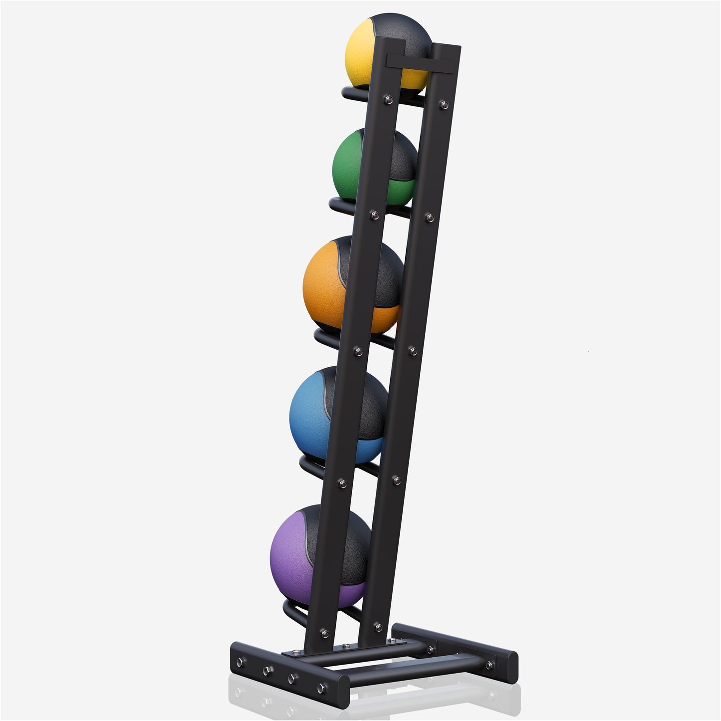 Lot de 5 médecines ball avec rack de rangement