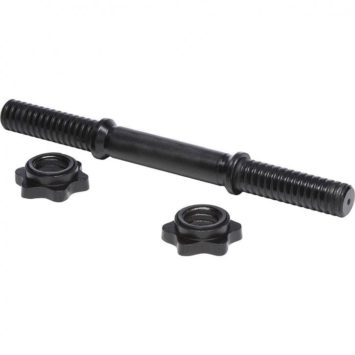 Set d'haltères incluant 2 haltères courts, une barre de curl SZ et des stop-disques - Gorilla Sports France