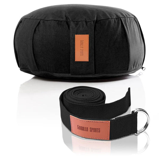 Yoga Set - Coussin de méditation et Sangle de yoga