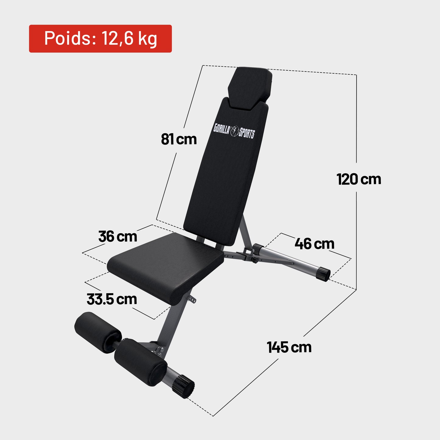 Banc de musculation pliable
