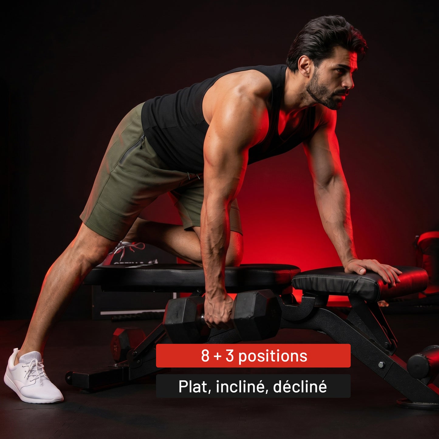 Banc de musculation réglable - Dossier inclinable