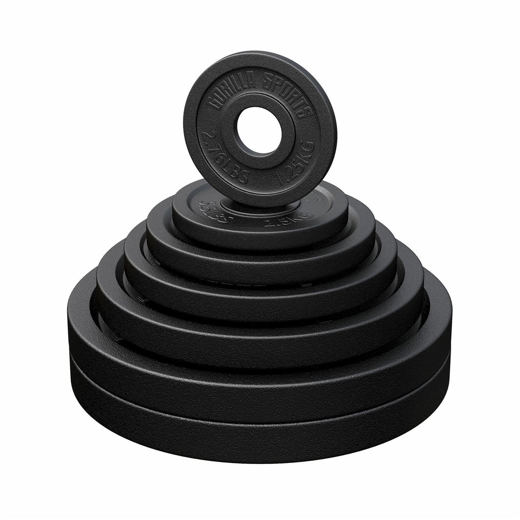 Disques Musculation Gorilla Sports 1.25 à 15kg - Set Haltères Maison Fitness