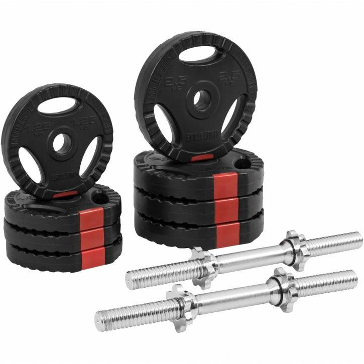 Set d’haltères en plastique avec grip - Gorilla Sports France