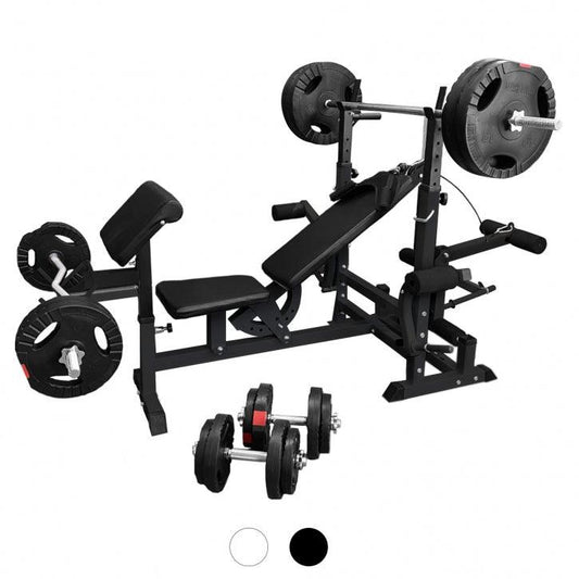 Stations de musculation universelle incluant un set d’haltères en plastique grip de 100 kg - Gorilla Sports France