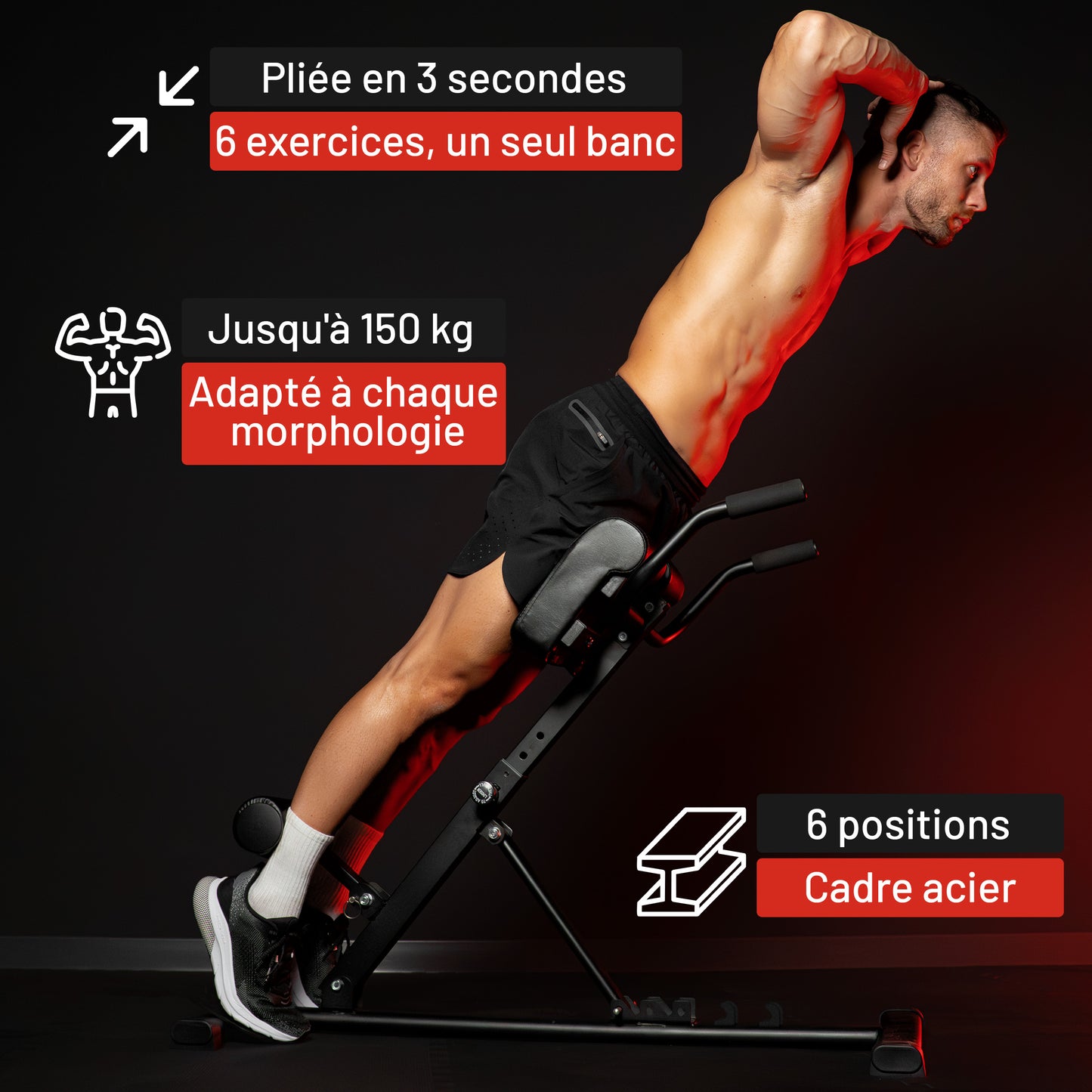 Banc lombaire pliable