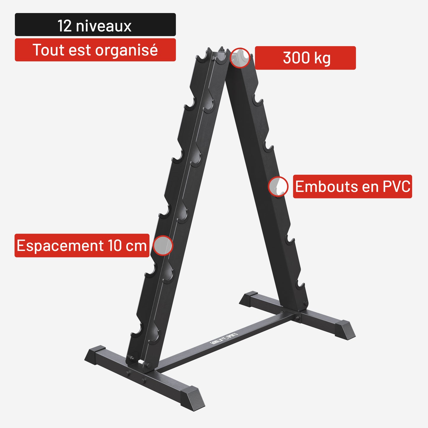 Rack de rangement pour haltères Noir