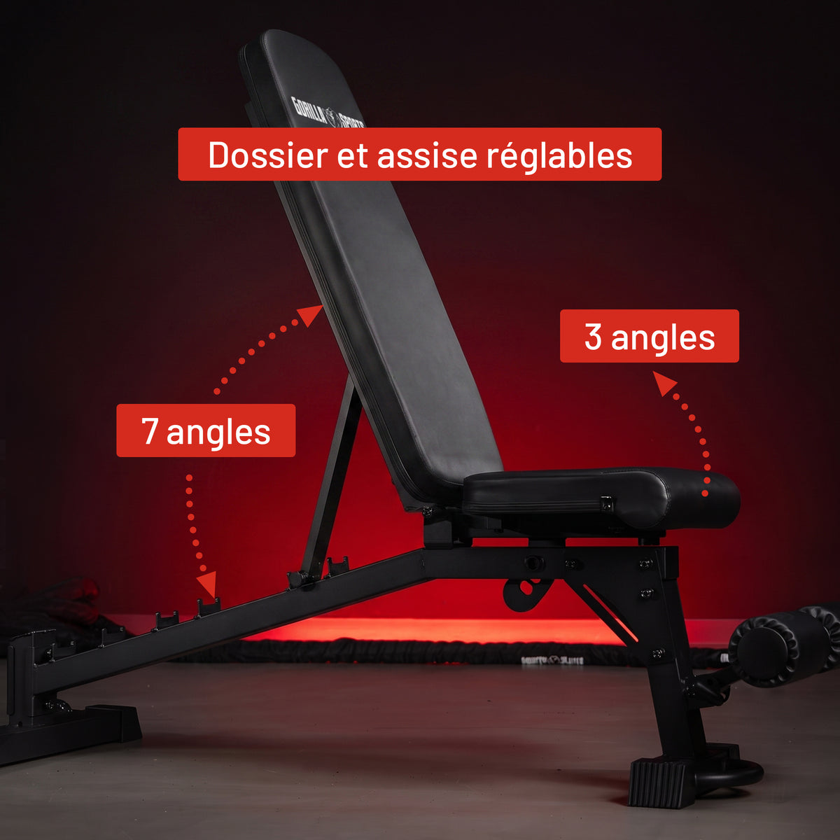 Banc de musculation réglable Noir