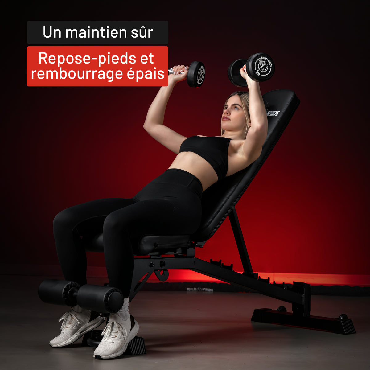 Banc de musculation réglable Noir
