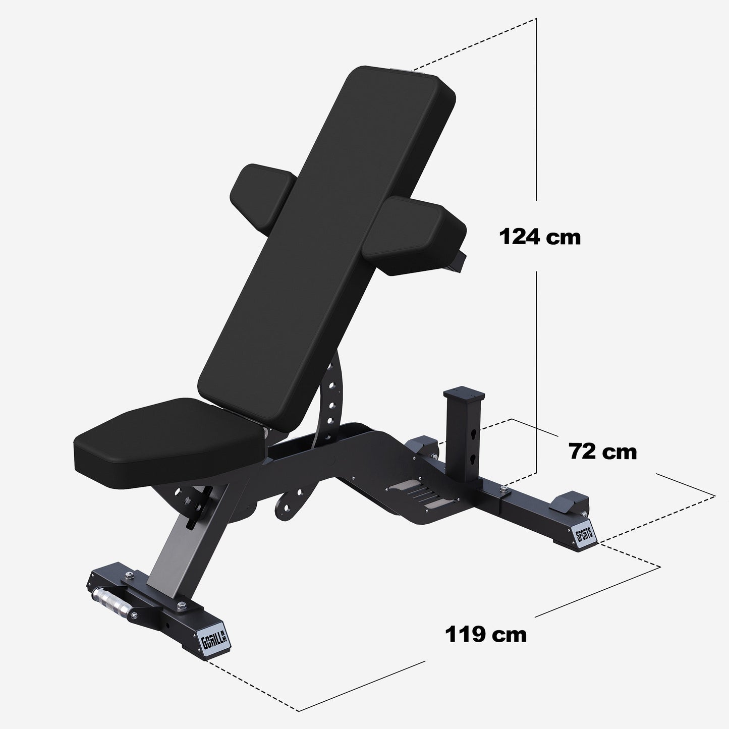 Banc de musculation réglable 2 coussins noir