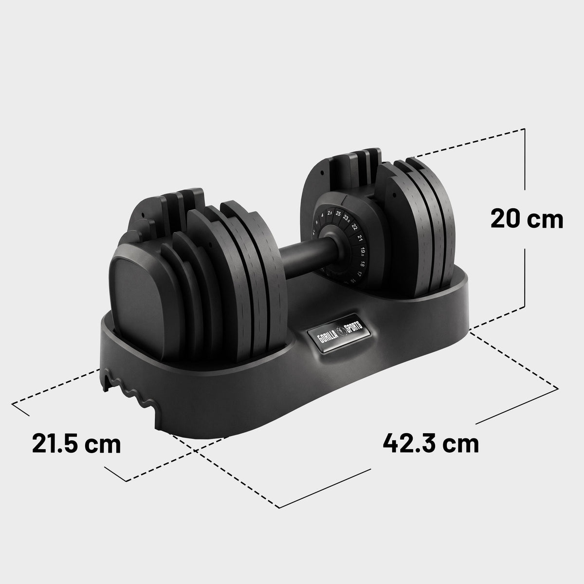 Haltère réglable 25 kg avec plateau de rangement