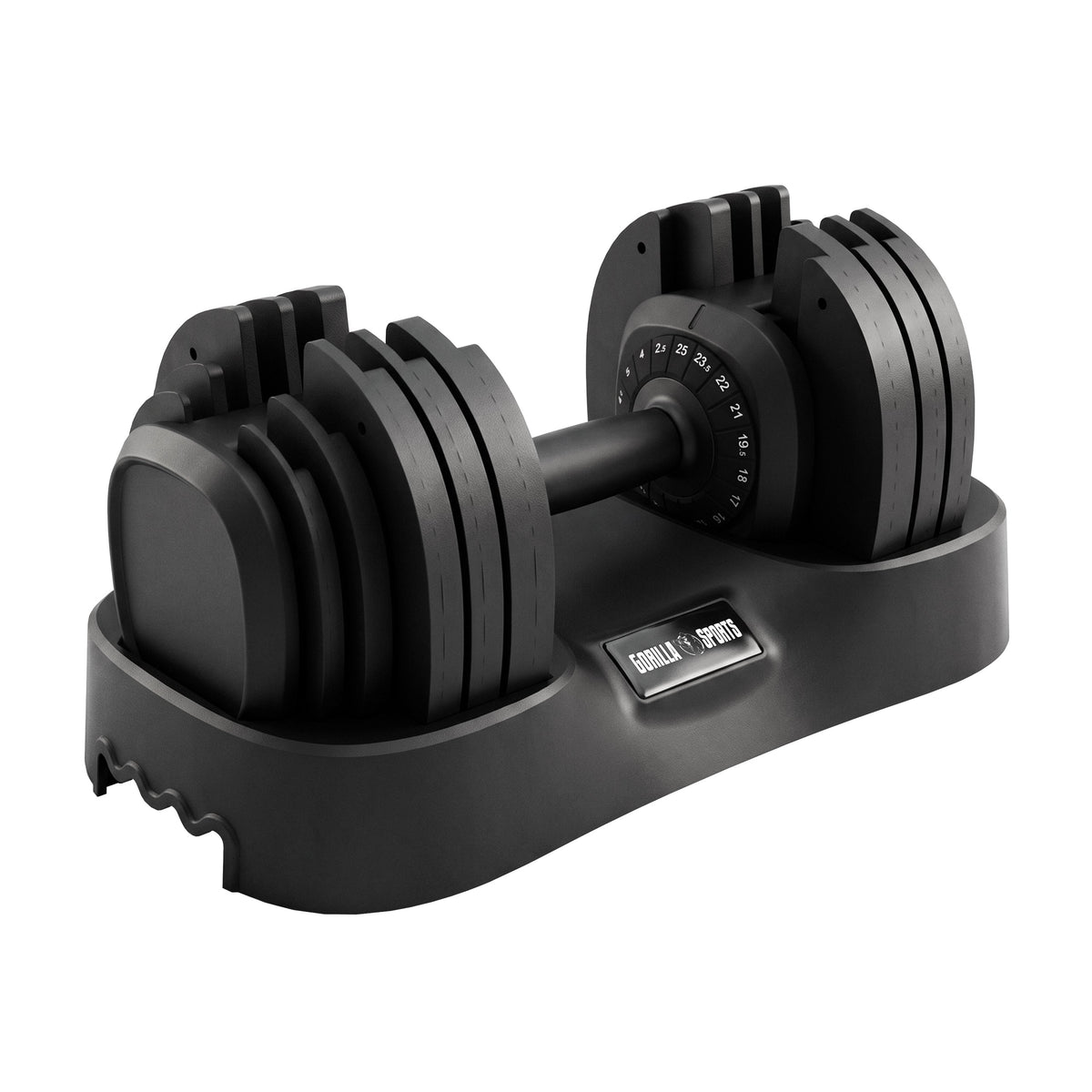 Haltère réglable 25 kg avec plateau de rangement