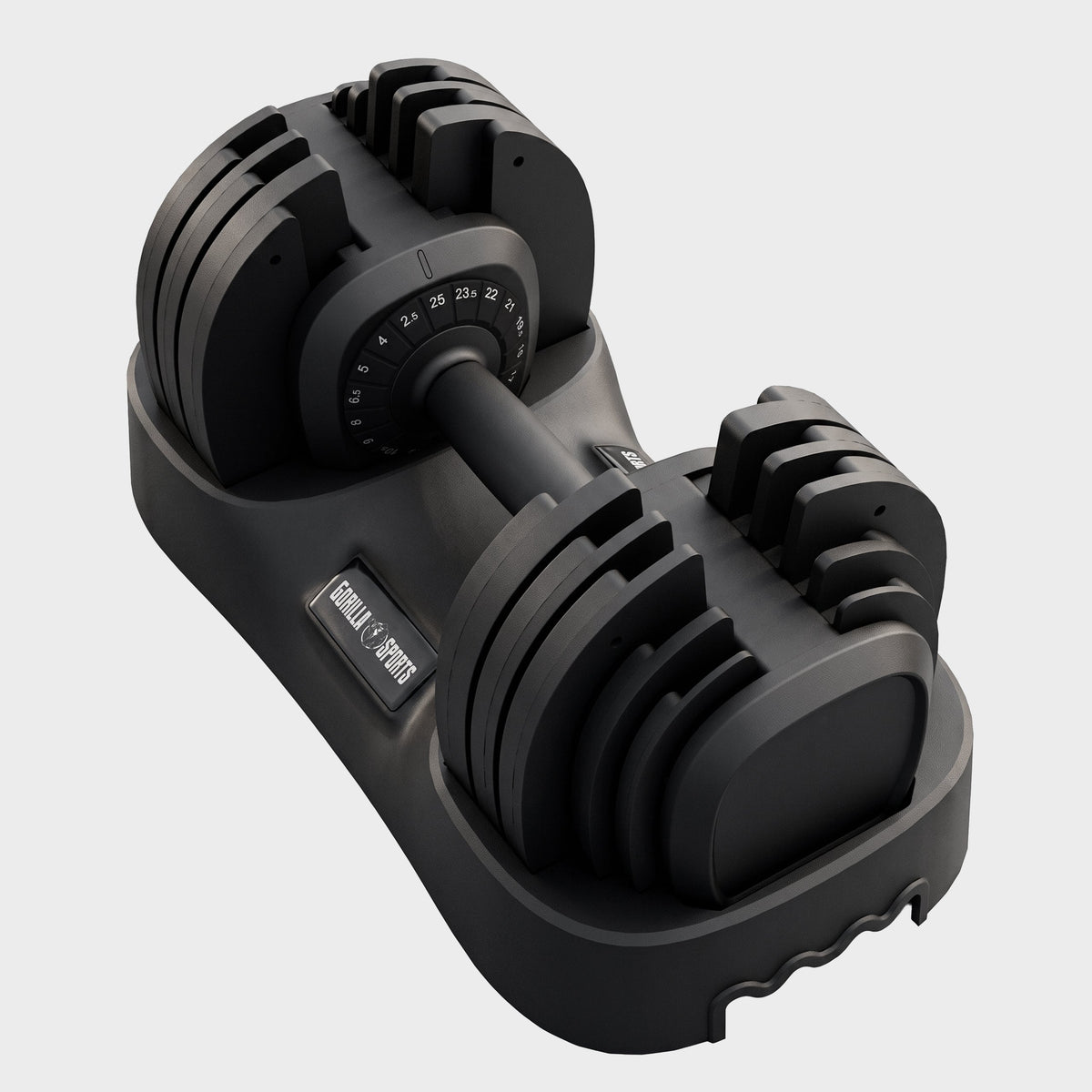 Haltère réglable 25 kg avec plateau de rangement