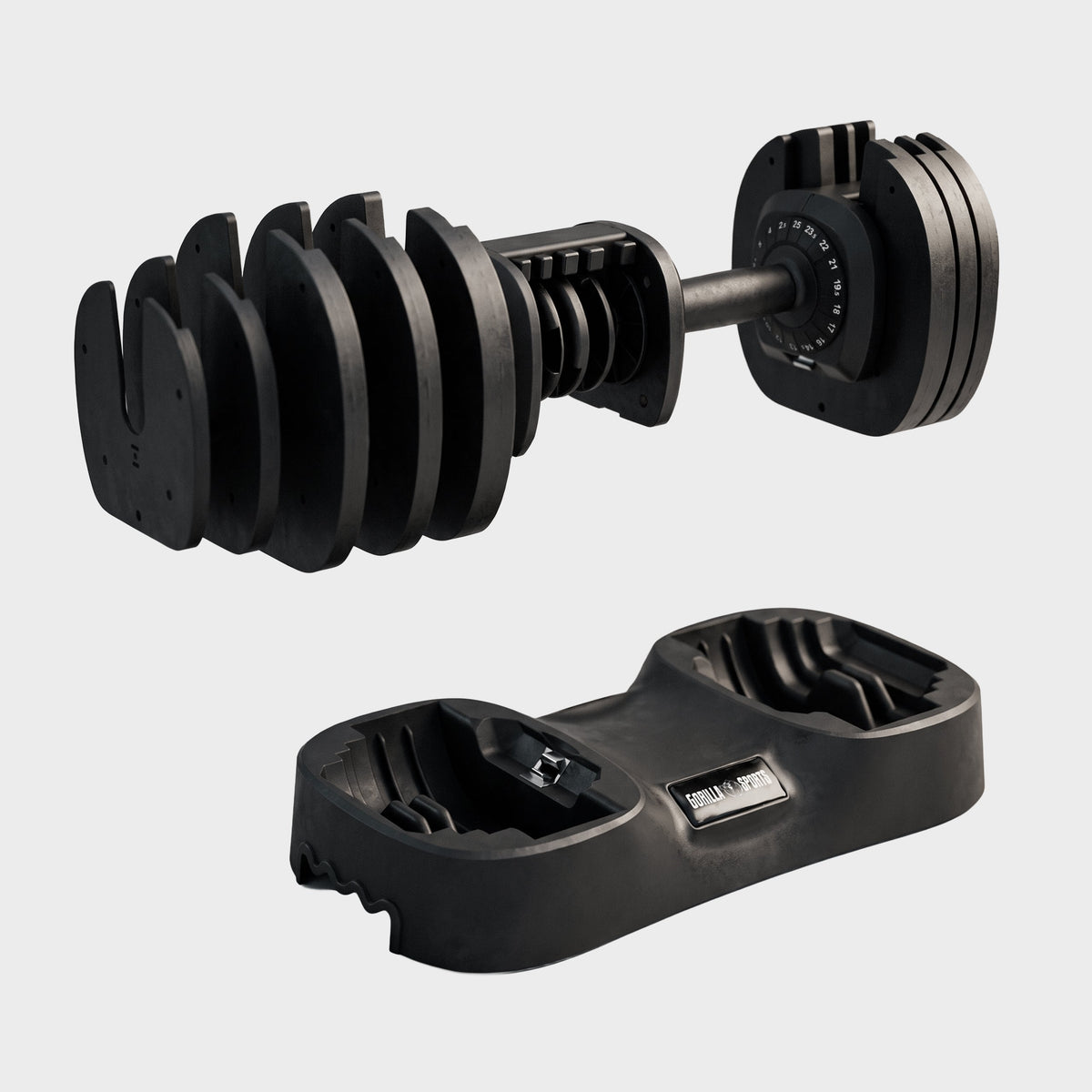 Haltère réglable 25 kg avec plateau de rangement
