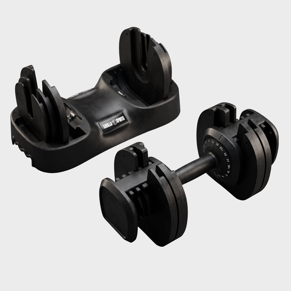 Haltère réglable 25 kg avec plateau de rangement