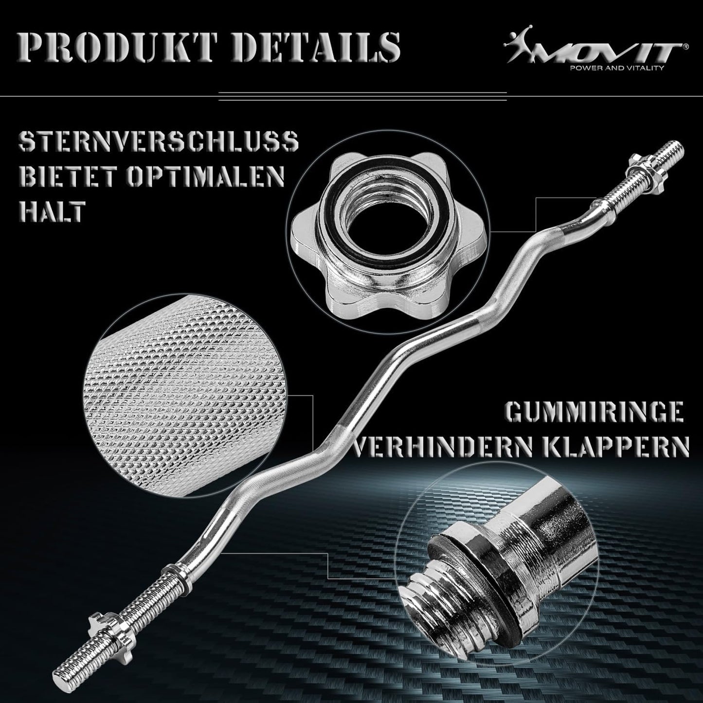 Barre EZ curl 30 mm chromée