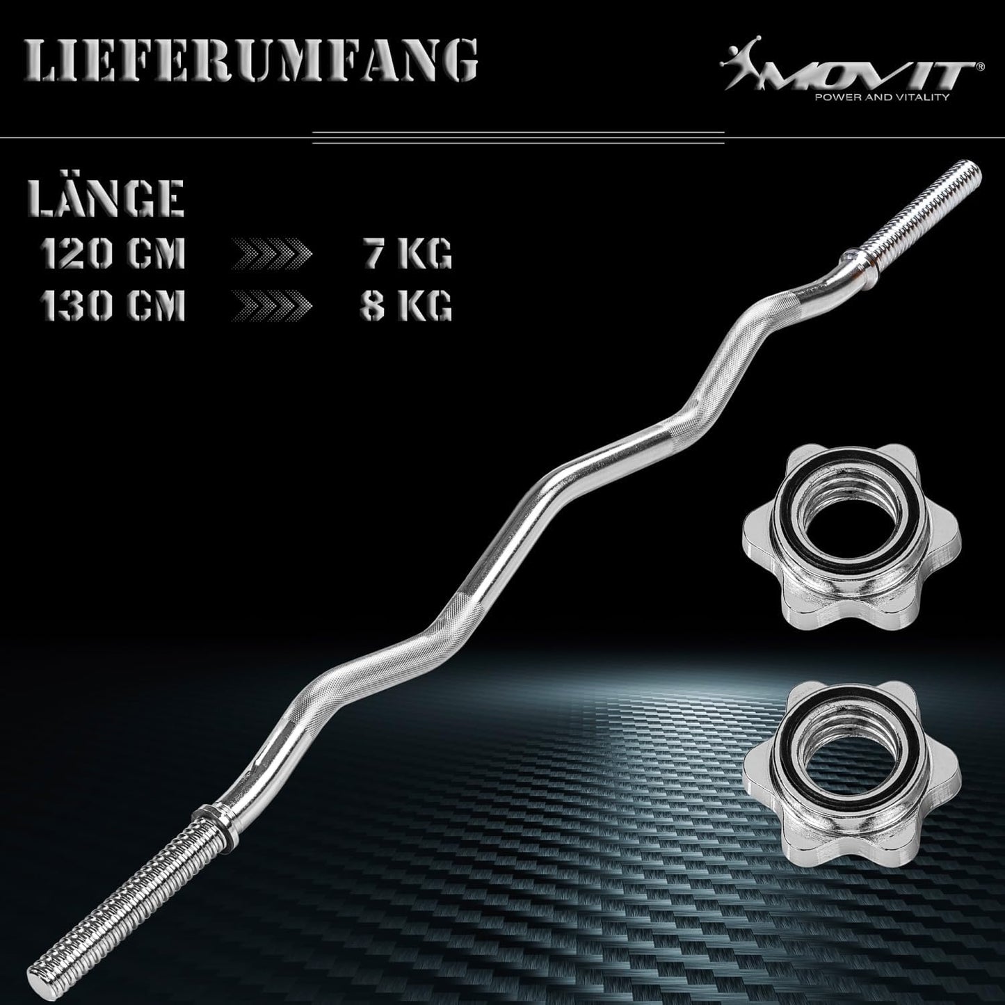 Barre EZ curl 30 mm chromée