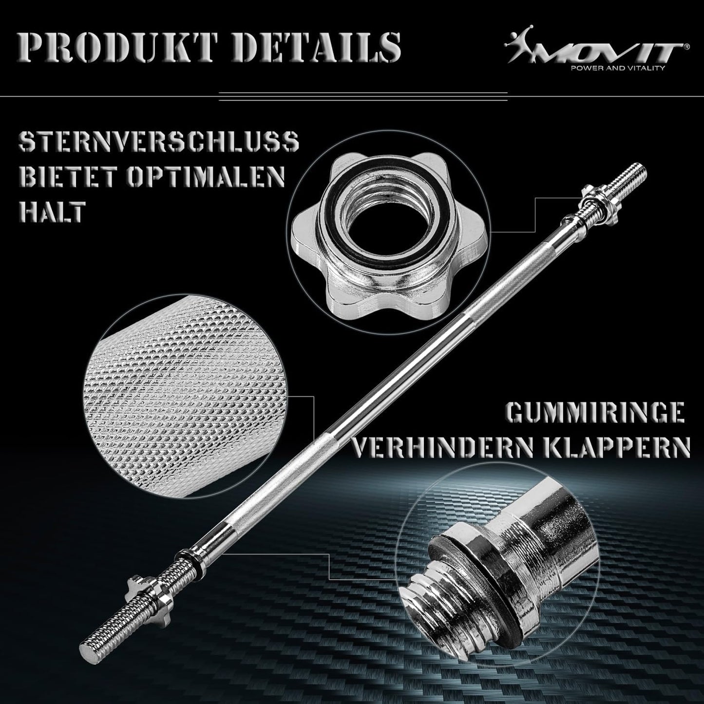 Barre d’haltère noir / chromée