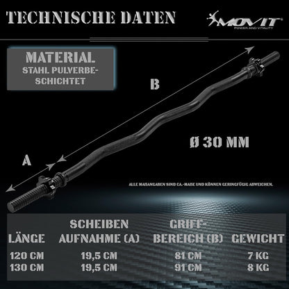 Barre curl SZ 130 cm