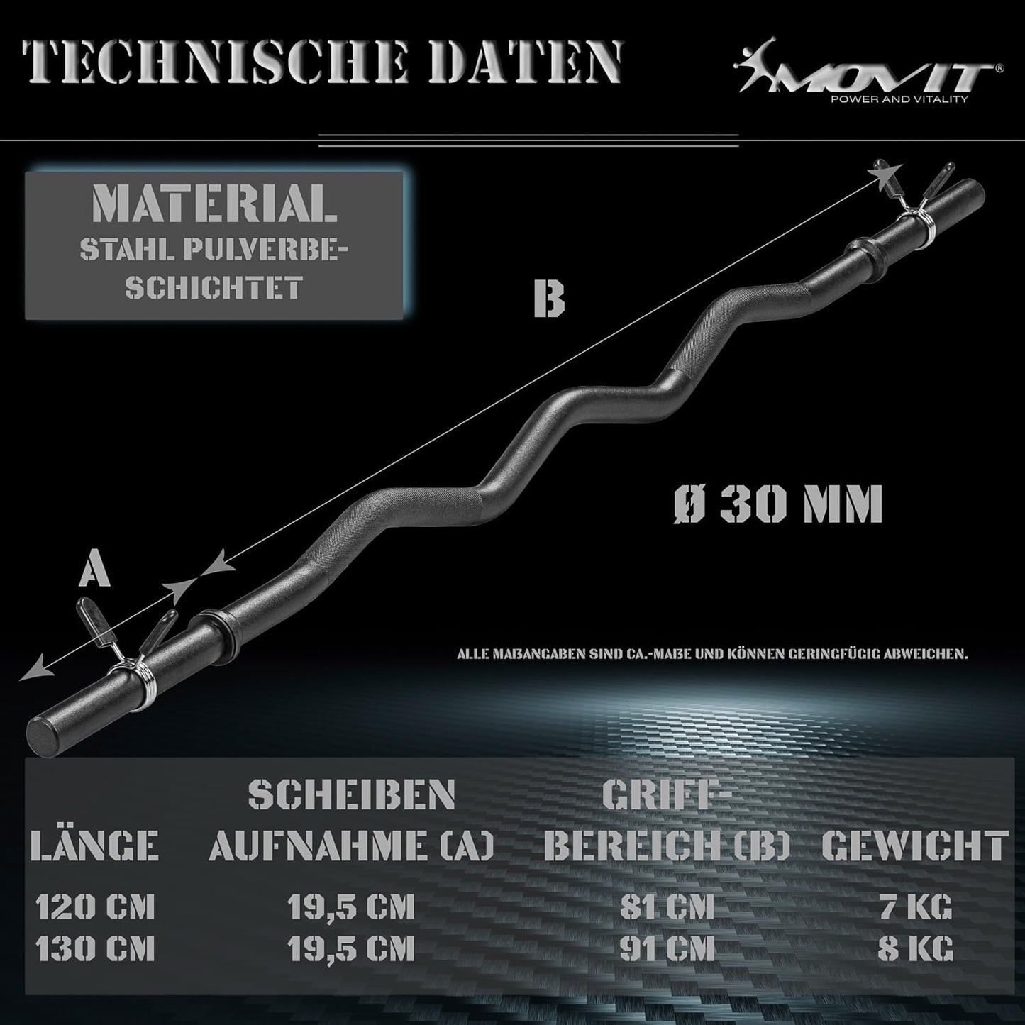 Barre curl SZ 130 cm